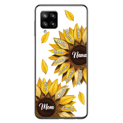 Custom Personalized Sunflower Grandma Phone Case -Upto 11 Kids - Mother's Day Gift Idea for Mom/Grandma -  Case For iPhone/Samsung