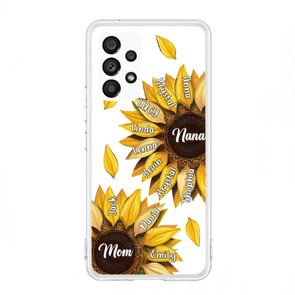 Custom Personalized Sunflower Grandma Phone Case -Upto 11 Kids - Mother's Day Gift Idea for Mom/Grandma -  Case For iPhone/Samsung