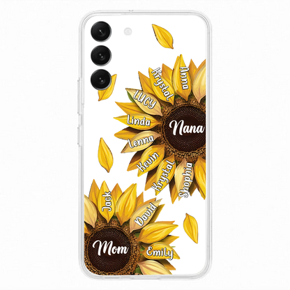 Custom Personalized Sunflower Grandma Phone Case -Upto 11 Kids - Mother's Day Gift Idea for Mom/Grandma -  Case For iPhone/Samsung