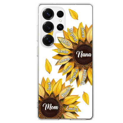 Custom Personalized Sunflower Grandma Phone Case -Upto 11 Kids - Mother's Day Gift Idea for Mom/Grandma -  Case For iPhone/Samsung