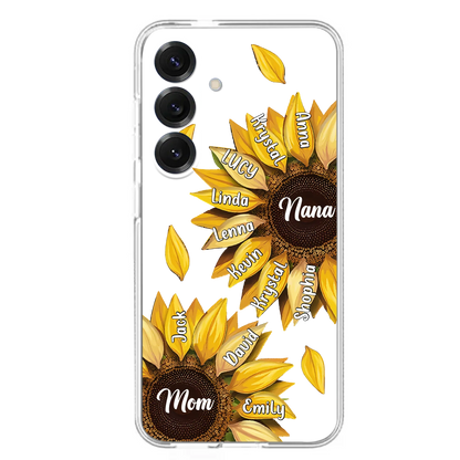 Custom Personalized Sunflower Grandma Phone Case -Upto 11 Kids - Mother's Day Gift Idea for Mom/Grandma -  Case For iPhone/Samsung