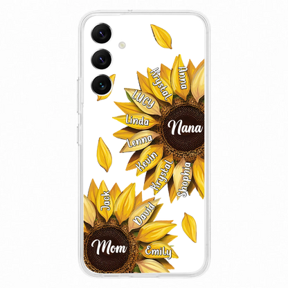 Custom Personalized Sunflower Grandma Phone Case -Upto 11 Kids - Mother's Day Gift Idea for Mom/Grandma -  Case For iPhone/Samsung