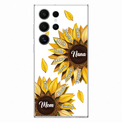 Custom Personalized Sunflower Grandma Phone Case -Upto 11 Kids - Mother's Day Gift Idea for Mom/Grandma -  Case For iPhone/Samsung