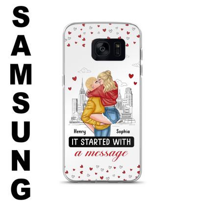 Custom Personalized Couple Phone Case For iPhone/ Samsung - Gift Idea For Couple - It Started With A Message
