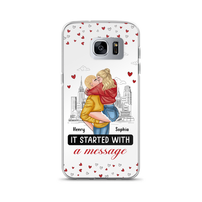 Custom Personalized Couple Phone Case For iPhone/ Samsung - Gift Idea For Couple - It Started With A Message
