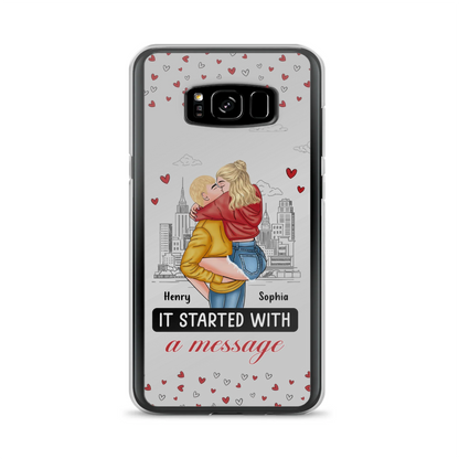 Custom Personalized Couple Phone Case For iPhone/ Samsung - Gift Idea For Couple - It Started With A Message