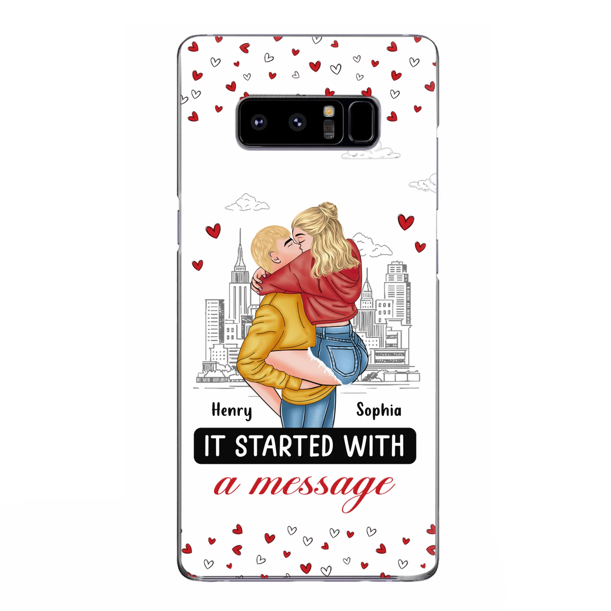 Custom Personalized Couple Phone Case For iPhone/ Samsung - Gift Idea For Couple - It Started With A Message