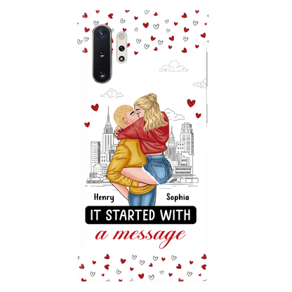 Custom Personalized Couple Phone Case For iPhone/ Samsung - Gift Idea For Couple - It Started With A Message