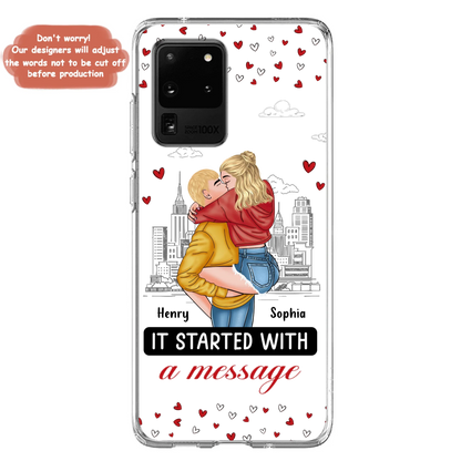 Custom Personalized Couple Phone Case For iPhone/ Samsung - Gift Idea For Couple - It Started With A Message
