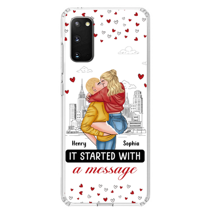 Custom Personalized Couple Phone Case For iPhone/ Samsung - Gift Idea For Couple - It Started With A Message