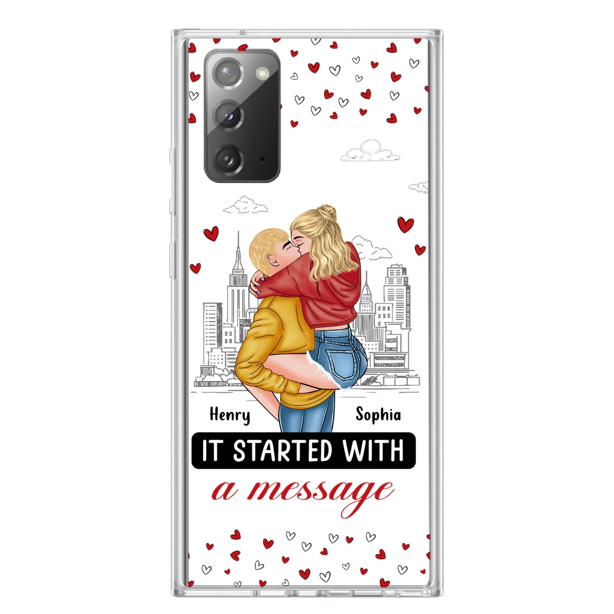 Custom Personalized Couple Phone Case For iPhone/ Samsung - Gift Idea For Couple - It Started With A Message