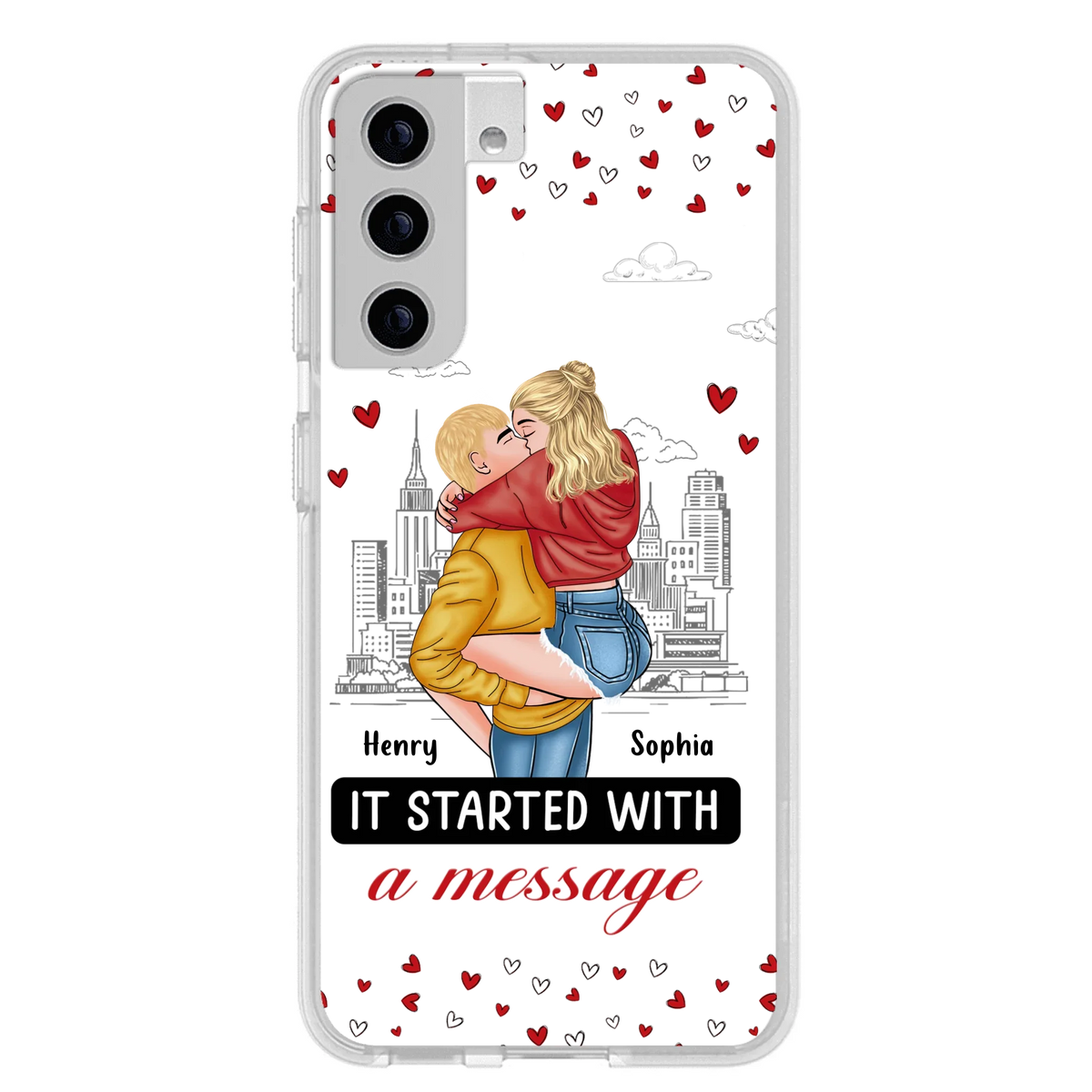 Custom Personalized Couple Phone Case For iPhone/ Samsung - Gift Idea For Couple - It Started With A Message