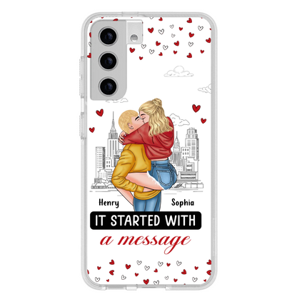 Custom Personalized Couple Phone Case For iPhone/ Samsung - Gift Idea For Couple - It Started With A Message