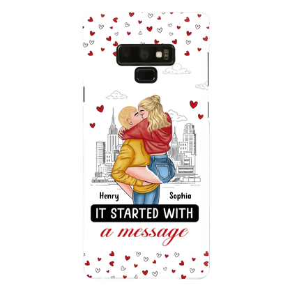 Custom Personalized Couple Phone Case For iPhone/ Samsung - Gift Idea For Couple - It Started With A Message