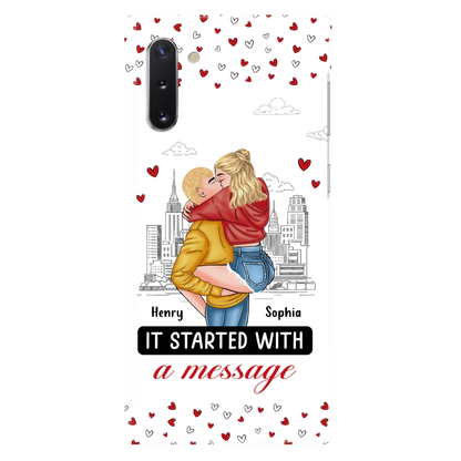 Custom Personalized Couple Phone Case For iPhone/ Samsung - Gift Idea For Couple - It Started With A Message