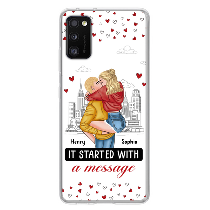 Custom Personalized Couple Phone Case For iPhone/ Samsung - Gift Idea For Couple - It Started With A Message