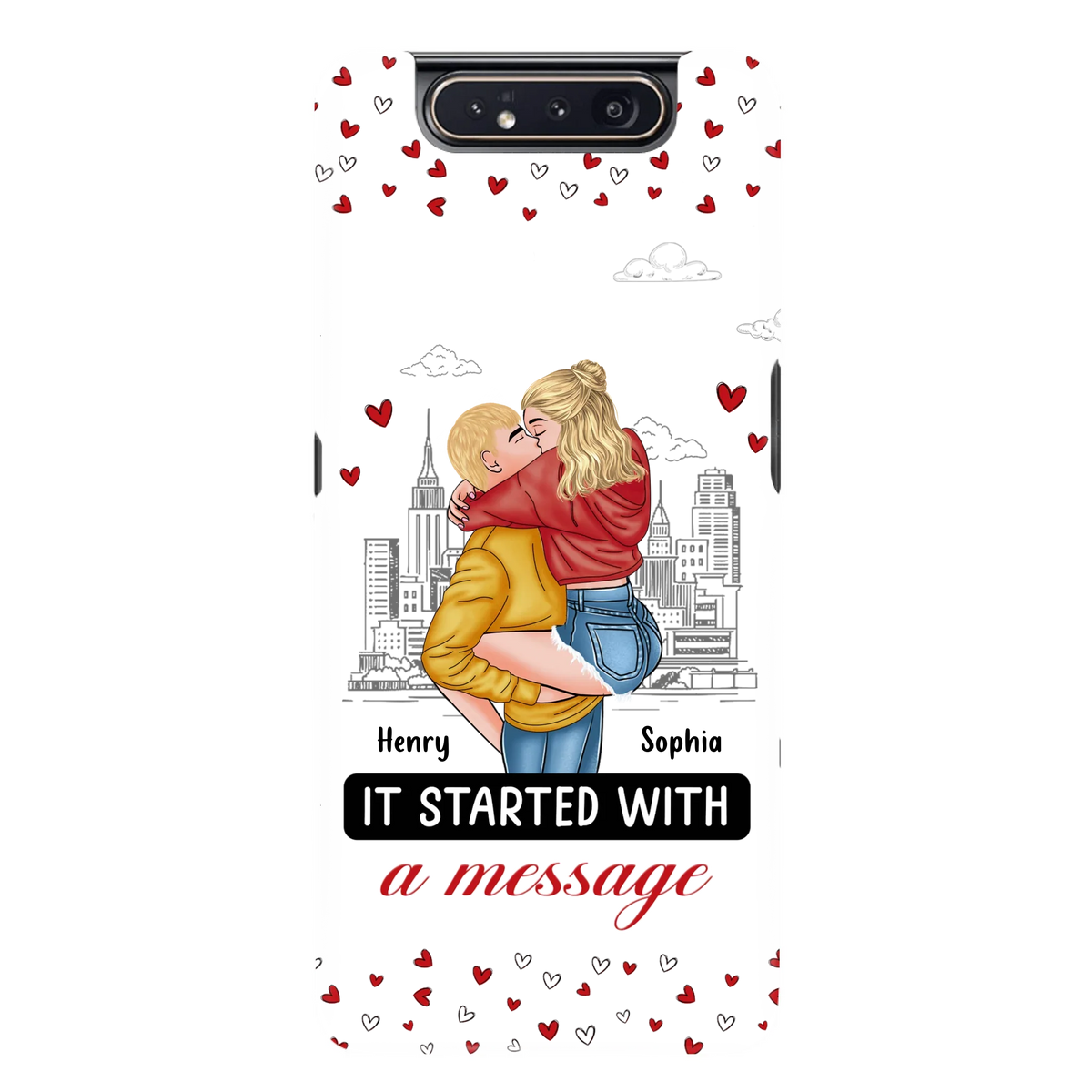 Custom Personalized Couple Phone Case For iPhone/ Samsung - Gift Idea For Couple - It Started With A Message