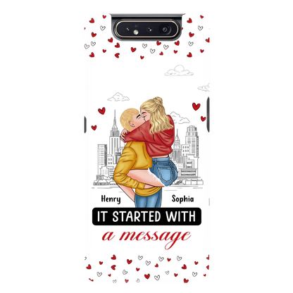 Custom Personalized Couple Phone Case For iPhone/ Samsung - Gift Idea For Couple - It Started With A Message