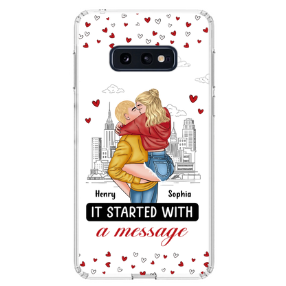Custom Personalized Couple Phone Case For iPhone/ Samsung - Gift Idea For Couple - It Started With A Message