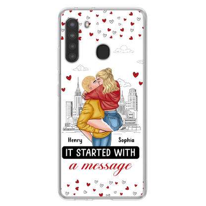 Custom Personalized Couple Phone Case For iPhone/ Samsung - Gift Idea For Couple - It Started With A Message