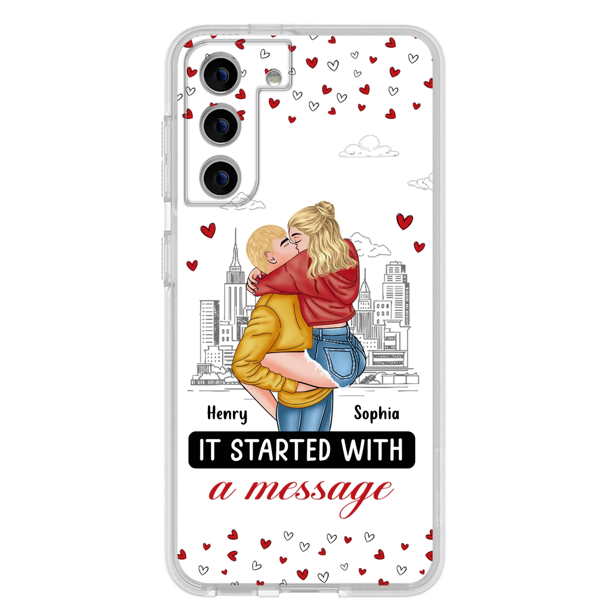 Custom Personalized Couple Phone Case For iPhone/ Samsung - Gift Idea For Couple - It Started With A Message