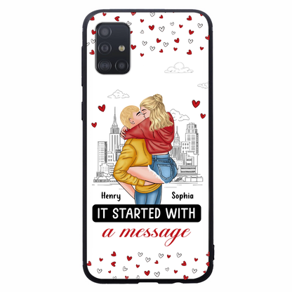 Custom Personalized Couple Phone Case For iPhone/ Samsung - Gift Idea For Couple - It Started With A Message