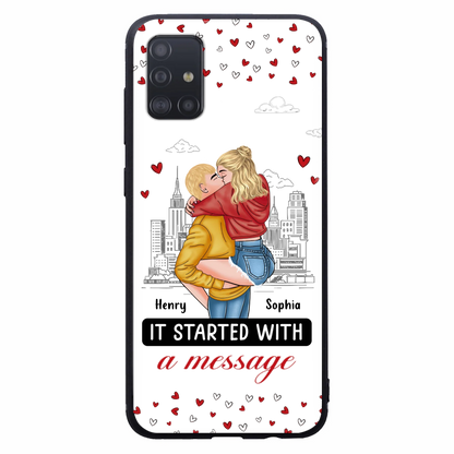 Custom Personalized Couple Phone Case For iPhone/ Samsung - Gift Idea For Couple - It Started With A Message