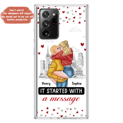 Custom Personalized Couple Phone Case For iPhone/ Samsung - Gift Idea For Couple - It Started With A Message