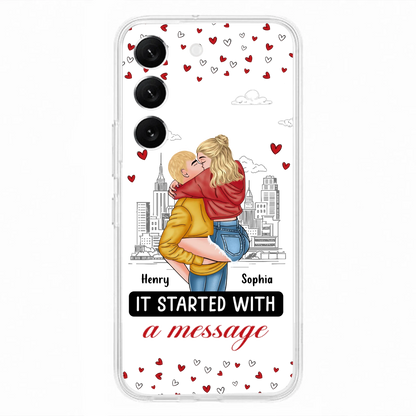 Custom Personalized Couple Phone Case For iPhone/ Samsung - Gift Idea For Couple - It Started With A Message