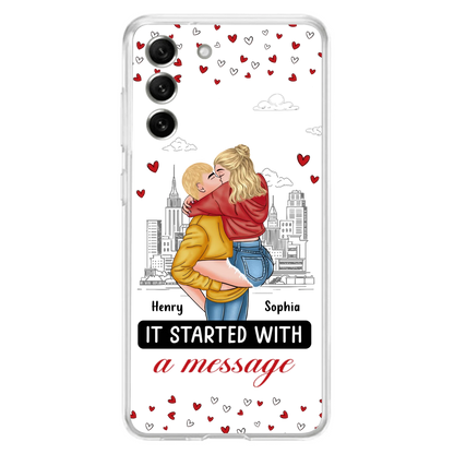 Custom Personalized Couple Phone Case For iPhone/ Samsung - Gift Idea For Couple - It Started With A Message