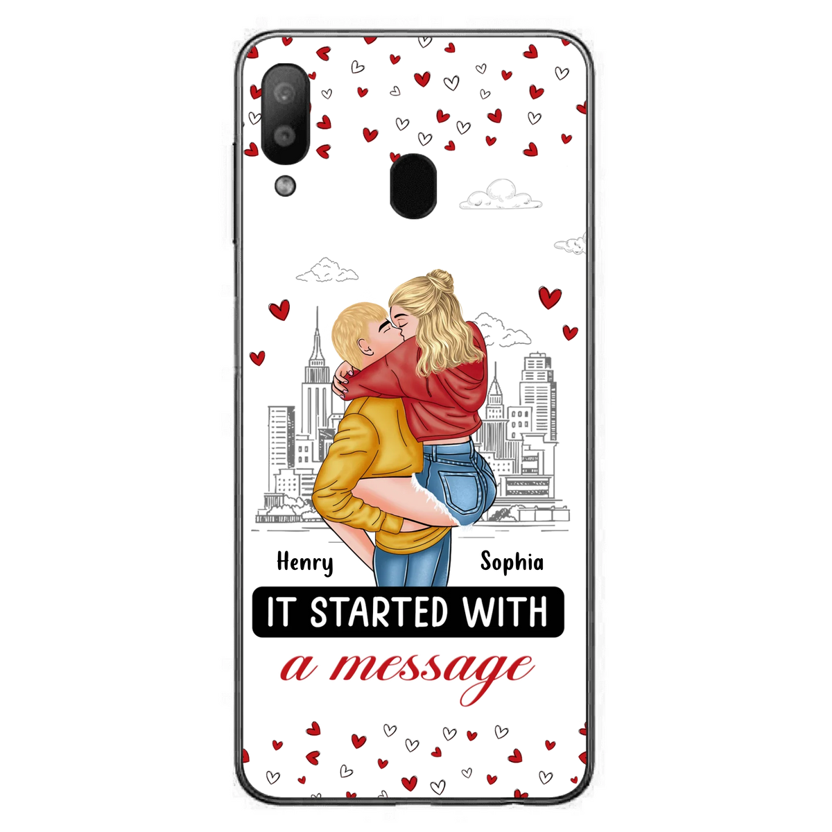 Custom Personalized Couple Phone Case For iPhone/ Samsung - Gift Idea For Couple - It Started With A Message