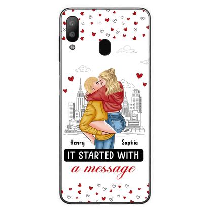 Custom Personalized Couple Phone Case For iPhone/ Samsung - Gift Idea For Couple - It Started With A Message