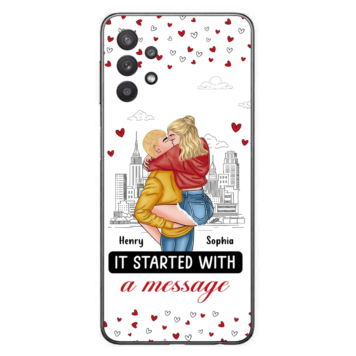 Custom Personalized Couple Phone Case For iPhone/ Samsung - Gift Idea For Couple - It Started With A Message