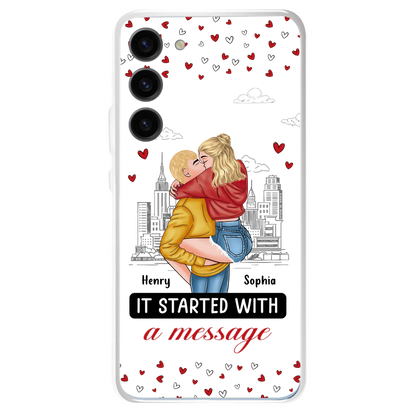 Custom Personalized Couple Phone Case For iPhone/ Samsung - Gift Idea For Couple - It Started With A Message