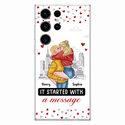 Custom Personalized Couple Phone Case For iPhone/ Samsung - Gift Idea For Couple - It Started With A Message