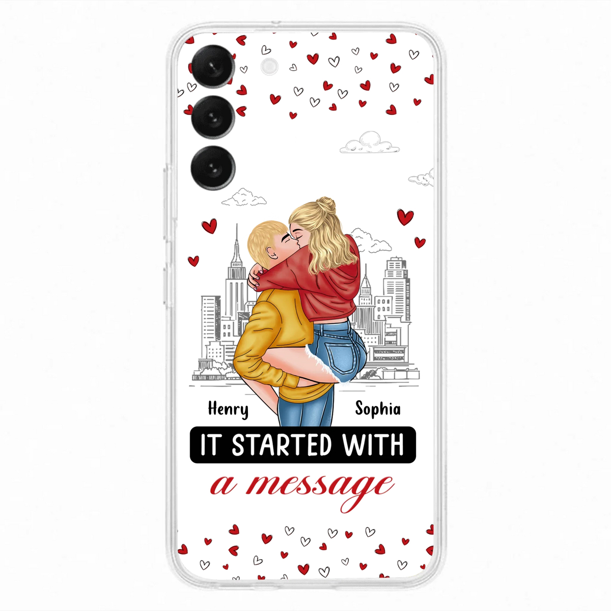 Custom Personalized Couple Phone Case For iPhone/ Samsung - Gift Idea For Couple - It Started With A Message