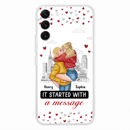 Custom Personalized Couple Phone Case For iPhone/ Samsung - Gift Idea For Couple - It Started With A Message