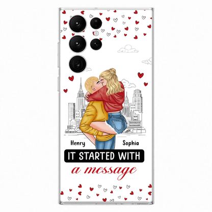 Custom Personalized Couple Phone Case For iPhone/ Samsung - Gift Idea For Couple - It Started With A Message
