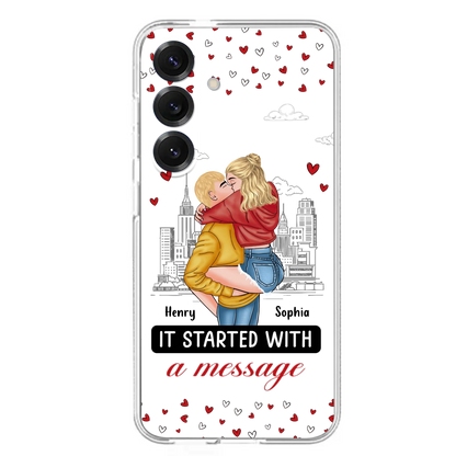 Custom Personalized Couple Phone Case For iPhone/ Samsung - Gift Idea For Couple - It Started With A Message