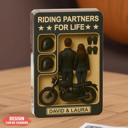 Custom Couple Riding Partner Acrylic Plaque - Riding Partners For Life - Gift Idea For Couple/ Parents/ Wedding/ Anniversary