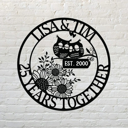 Personalized Couple Metal Sign - Anniversary Gift Idea For Couple/ Husband And Wife