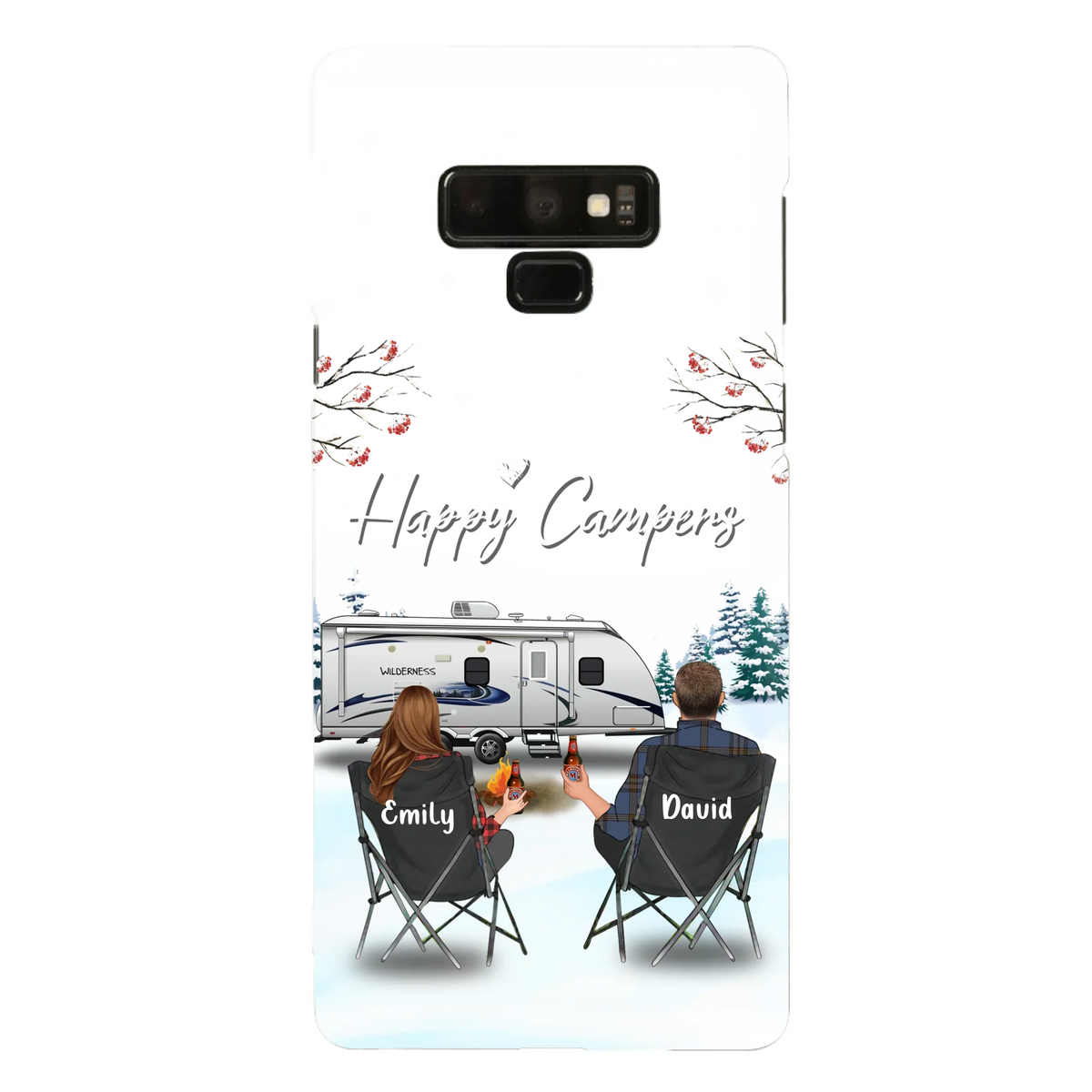 Personalized Camping Phone Case - Gift Idea For Camping Lover/Couple/Family/Friends - Happy Campers - Case For iPhone/Samsung