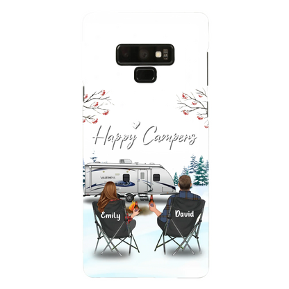 Personalized Camping Phone Case - Gift Idea For Camping Lover/Couple/Family/Friends - Happy Campers - Case For iPhone/Samsung