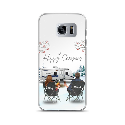 Personalized Camping Phone Case - Gift Idea For Camping Lover/Couple/Family/Friends - Happy Campers - Case For iPhone/Samsung