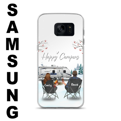 Personalized Camping Phone Case - Gift Idea For Camping Lover/Couple/Family/Friends - Happy Campers - Case For iPhone/Samsung