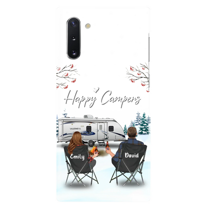 Personalized Camping Phone Case - Gift Idea For Camping Lover/Couple/Family/Friends - Happy Campers - Case For iPhone/Samsung