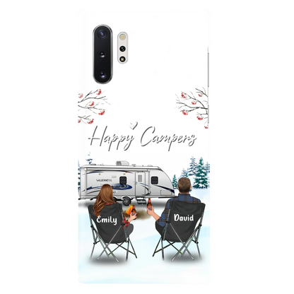 Personalized Camping Phone Case - Gift Idea For Camping Lover/Couple/Family/Friends - Happy Campers - Case For iPhone/Samsung