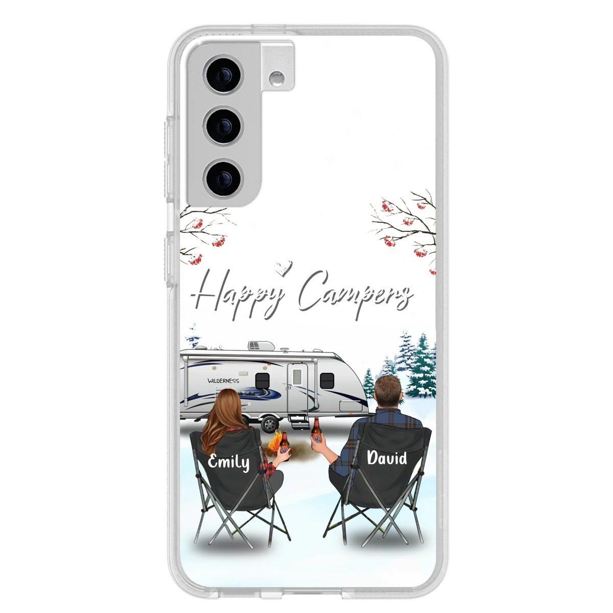 Personalized Camping Phone Case - Gift Idea For Camping Lover/Couple/Family/Friends - Happy Campers - Case For iPhone/Samsung
