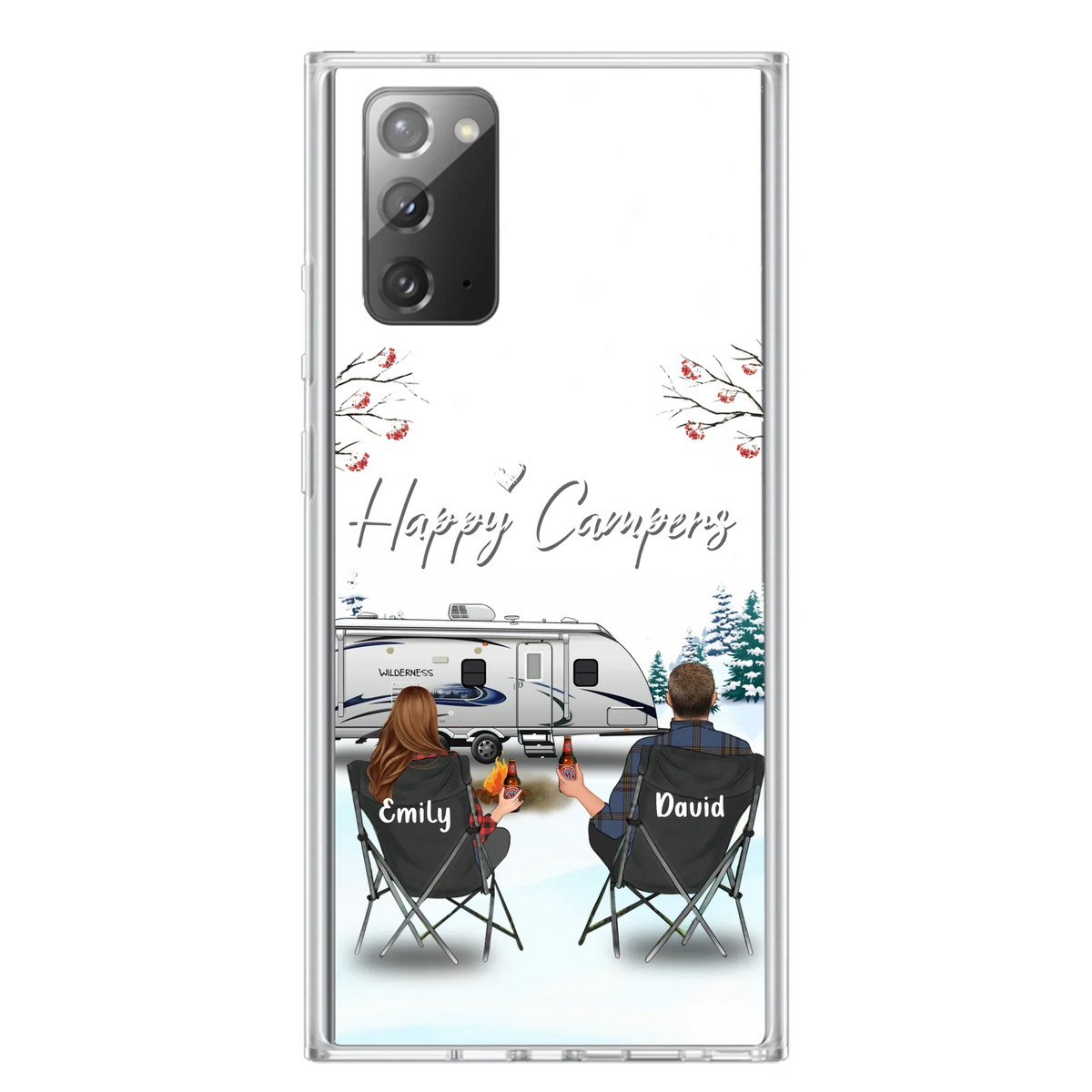 Personalized Camping Phone Case - Gift Idea For Camping Lover/Couple/Family/Friends - Happy Campers - Case For iPhone/Samsung