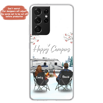 Personalized Camping Phone Case - Gift Idea For Camping Lover/Couple/Family/Friends - Happy Campers - Case For iPhone/Samsung